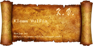 Klemm Vulfia névjegykártya